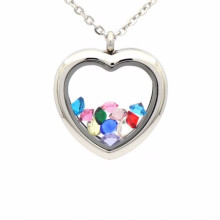 Beautiful silver heart shape photo frame locket pendant jewelry